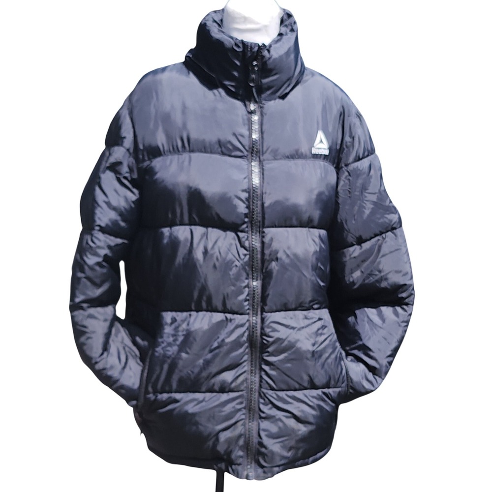Reebok Womens Black Quilted Full Zip Puffer Jacket  Size SP No Attached Hood